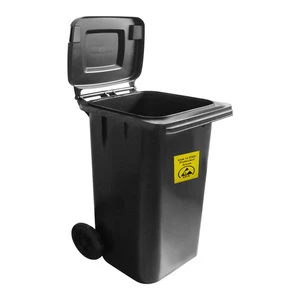 ESD Industrial Conductive Dustbin 35L 60L 120L Black with Wheels Anti Static Waste Bin for Cleanroom Workshop Efficient Waste