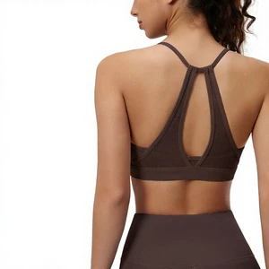 Juyitang Mesh 100% Nylon High Support Beautiful Back Sports Bra Women's Running Sexy Hollow-Out Shock-Proof Push-Up Yoga Vest