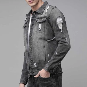 High Quality Fashion Winter Casual Vintage Oversized Denim Jeans Jacket for Men Waterproof Windproof Breathable Front Logo