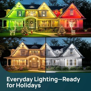 Outdoor Waterproof Permanent Lighting RGB LED Outdoor Eave Lights Smart Lights for Christmas Roof Fascia Gutter House Decoration
