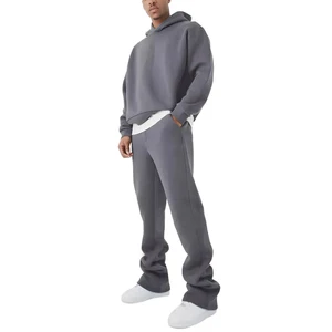 Relaxed Fit Regular Fit Flared Tracksuit Soft Comfortable Cotton Blend Sweatshirt and Pants Set Perfect for Casual Streetwear
