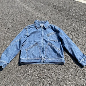 Custom Blue Denim Jean Jacket Men High Quality Casual Cotton Zip up Jackets Plus Size Men's Denim Jackets
