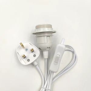 UK Power Cord 304 on off Switch Cord Power Cord Plug E27 Half Tooth Lamp Holder Cord Plug Power Supply Extension Cable