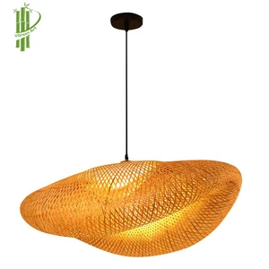 Modern Asian Design Bamboo Pendant Lamp Large Interior Decorative Handicraft Remote Control Mini Lighting Function Vietnam Style