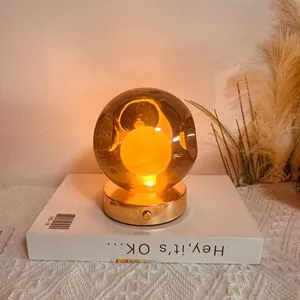 Glass spherical table bubble lamp for living room dining room and bedside 3CCT dimmer ambient light