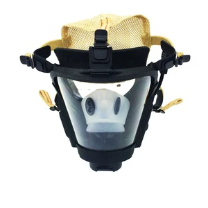 CE Standards High Quality Cone Silicone Respiratory Protection Mask Kevlar Headnet Wireless Communication Fire Protection for