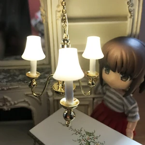 Dollhouse Miniature Mini Living Room LED Ceiling Lamp Light (can Light Up) for Dollhouse Decoration