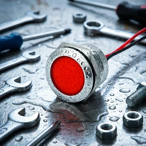 Waterproof IP65 16mm-22mm Diameter Red Green 12V-24V 220V Metal Equipment Panel LED Indicator Light