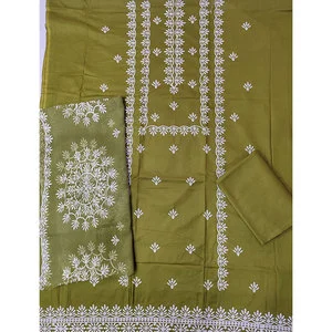 Hot Selling Annisa Women's Casual Wedding Jacquard 3-Piece Suits 100% Cotton Unstitched Wholesale Low Price