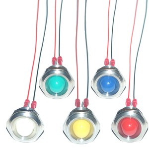 QZ Dia 30mm 3V 6V 12V 24V 110V 220V LED Signal Pilot Lamp with 150mm wire LED Indicator Light