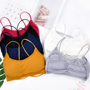 Wholesale Sports Underwear Yoga Cross Beauty Back Sports Bra Woman Wireless Fitness Yoga Bra With Chest Pad