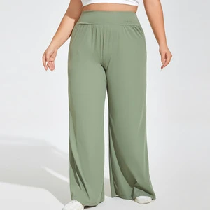 Women's Plus Size Wide Leg Yoga Pants High Waist Casual Loose Fit Stretch Athletic Pants