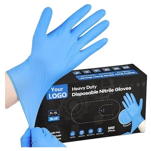 For Pcs Disposable Blue Nitrile Gloves 10 Mil Powder Free Anti-Slip 24CM Customizable in a Box Affordable