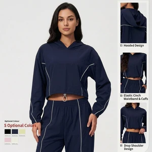 Custom 4-Way Stretch UPF 50+ Hooded Sun Protection Yoga Jacket for Women Outdoor Running