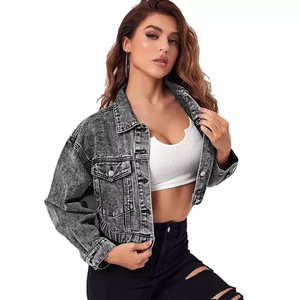 2025 Designer Denim Jackets for Women Denim Jeans Made Rough Style Winter Jeans Jackets for Sale OEM Women's Denim Jacket