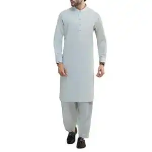 New Men's Traditional Afghan Salwar Kameez 2-Piece Suit Solid Color Formal/Casual All-Season Quick-Dry Pakistani Salwar Suits