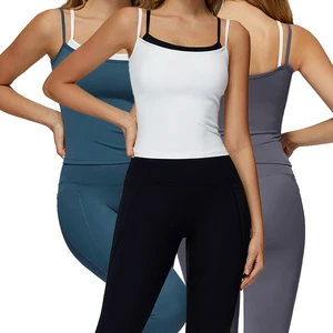 EBX3092 Women's Slim-Fit Naked Skinny Vest Breathable Camisole for Running Fitness Yoga Contrast Colors-Model