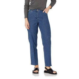 High Waist Straight Leg Casual Women's Denim Jeans Regular Fit Stretch Pants Winter/Summer Simple Knitted