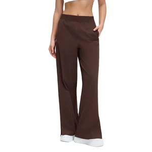 Womens Lightweight Breathable Loose-Fit Straight-Leg Casual Pants High-Waisted Slimming Design Summer Outdoor Trousers Nylon