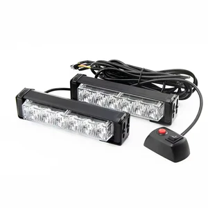 New 12 LED Mini Grille Light Bar Emergency Strobe Light IP65 Waterproof Universal Fitment 12-24V for Vehicle