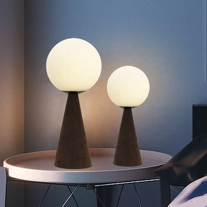 Unique Modern Design White Glass Lampshade Home Hotel Living Room Decor LED Desk Table Lamp with Cone Base