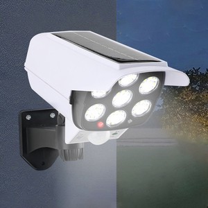 Solar powered security light with camera IP65 waterproof motion sensor wall light, for garden gate deterrent outdoor lighting