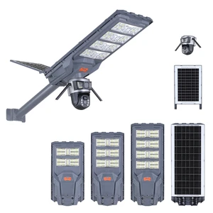 Smart LED Dual Camera Solar Security Light 800W 1200W WiFi Enabled ABS Plastic Outdoor Street Motion Remote Control IP66 Rated