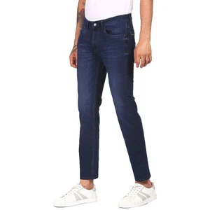 Men's Casual Slim Tapered Straight Mid Waist Denim Jeans Light Blue Dark Blue 100% Cotton High-quality Eco-Friendly Breathable