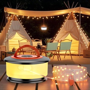 Emerge Usb C Black Adventure 2025 10 M Travel Charging Rechargeable String Led Outdoor Lamps Camping Light for Terrace Party