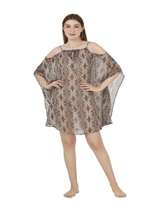 2025 Hot Sexy Beach Cover-Up Floral Print Leopard Cut-Out Swimwear 100% Poly-Chiffon Fabric Front Tie-Knot Neck 1 Resort Wear