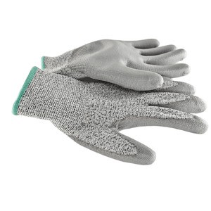 HPPE Cut Resistant Gloves Level 5 PU Dipped Anti Cut Safety Work Gloves