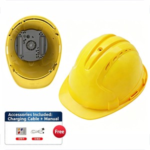 ABS Safety Helmet With Dual Cooling Fan Rechargeable Lithium Battery Electric Hard Hat For Construction Outdoor Work