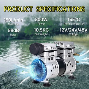 High Quality 24V 600W Solar Pond Aerator With Engine/Motor For Fish Farming DC Oil-Free Silent Portable High Productivity Pump
