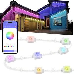 Permanent Modern LED Outdoor Lights House 100ft Smart RGB 72 Scene Modes IP68 Waterproof Adjustable Timer Lighting Christmas