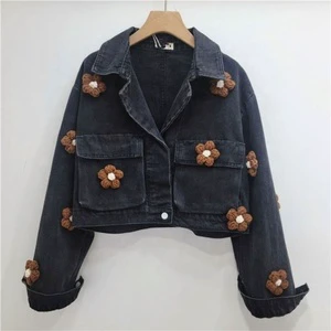 Womens Clothing Denim Jacket Women Autumn Long Sleeve Outerwear Button Female Casual Jeans Coat