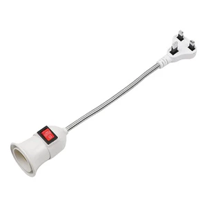 US/UK/EU Plug E27 Screw Base Bulb Socket 110V 220V LED Bulb Holder Flexible Bend Converter Adapter LED Lamp Base With Switch