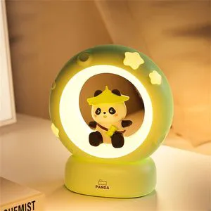 Cute Panda Sleeping Light For Kids Rechargeable Touch USB Powered Nursery Led Bedside Table Lamp For Children