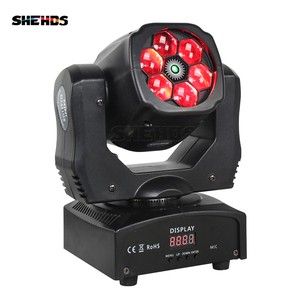 SHEHDS 6x15W RGBW Beam Moving Head Light 6-Bees Eyes DJ Light With Laser