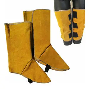 Premium Quality Heavy Duty Cowhide Leather Welding Shoe Cover All Sizes Workwear Safety Protective Wear for Sale
