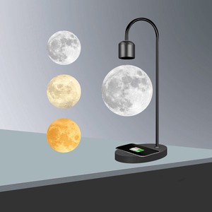 Hot Sale 14cm 3d Printing Floating Moon Lamp Levitating Lamp Magnetic Newest Rotating Moon Lamp Floating Ball Night Light