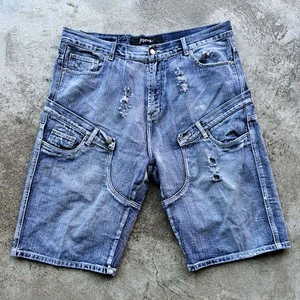 BEARD DENIM SHORTS Jeans Jorts Men Baggy Jeans Short Dark Denim Shorts Jorts With Pocket for Men