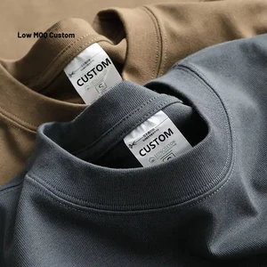 Custom Screen Print Cotton T-shirt High Quality Blank Unisex Pro Club Tees Graphic Heavyweight Oversized for Plain Men t Shirt