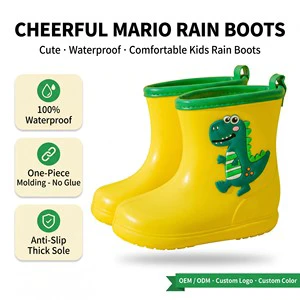 Cute Cartoon Animal Children Rain Boots Waterproof Anti Slip Thick Sole Outdoor Toddler Puddle Water shoes Kids Wellies Gumboots