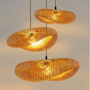 New Chinese Restaurant Bamboo Chandelier Zen Light for Catering Tea Room Hot Pot Nongjiale Bar Hall Middle Sized Bamboo Art Lamp