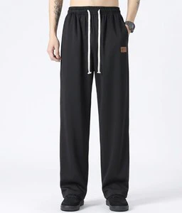 New Arrival Sportswear 100% Cotton Lightweight Mid Waist Straight Casual Loose Pants for Men Outdoor