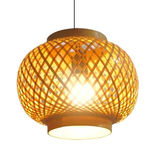 Hanging Lamp Retro Simple Creative Design Lighting for Home Woven Chandelier Pendant Light Handmade Wicker Rattan Bamboo New