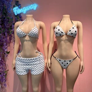 2026 New Women Three-Piece Swimwear Beach Swim Wear Bathing Suits Bikini Dot Sexy 3Pcs Bikinis Set Female Swimsuit for Women