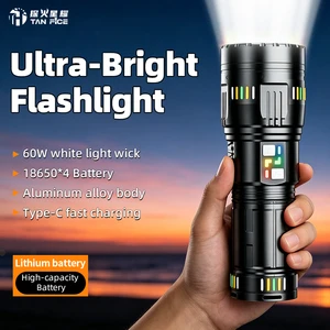Outdoor Telescopic Zoom Flashlight Ultra-long Battery Life White Laser Super Bright Handheld Flashlight Camping