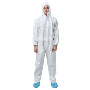 Junlong Disposable Cleanroom Coverall with Hood Microporous Material Waterproof & Anti-Static ISO13485 Certified Sizes S-5XL