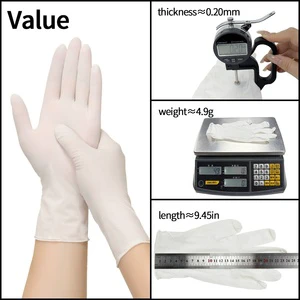 Disposable White Nitrile Gloves, Industrial Grade, Latex-free, Touchscreen Compatible, Protective, Anti-slip, Food Safe.